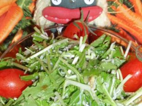 水菜のじゃこ胡麻サラダ